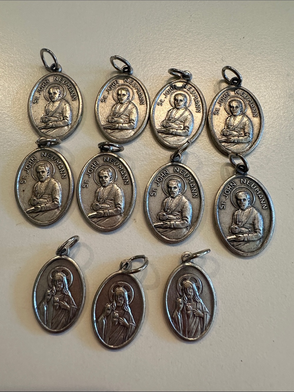 Religious Medal Pendant - Silver St. John Neumann. Made in Italy